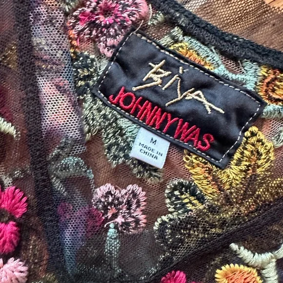 Floral Embroidered Black Dress - Picture 3 of 4